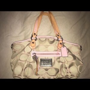 Coach poppy pink rocker tote purse